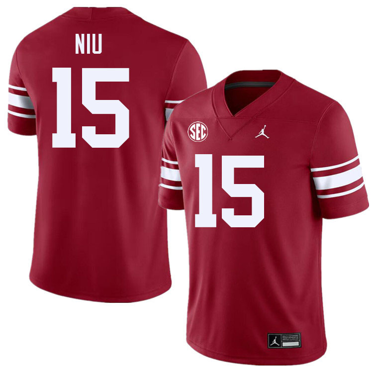 Oklahoma Sooners #15 Jett Niu College Football Jersey Stitched-Throwback